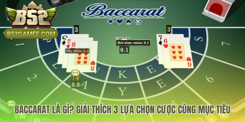 Baccarat là gì có 3 cửa cược chính Player Banker và Tie