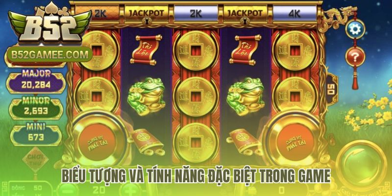 Các tính năng đặc biệt gồm Wild thay thế và Vàng Thoi săn hũ